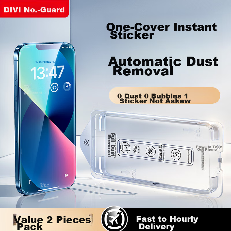 DIVI [Super Value 2-Pack] Tempered Glass Screen Protector for Apple IPhone 13/14/13 Pro, IPhone 17e Screen Film, HD 16E Anti-Shatter Shatterproof Smooth Anti-Fingerprint Earpiece Dust-Proof