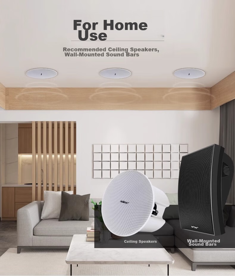 SAST 20W Wireless Bluetooth Ceiling Speaker Set, Indoor Recessed, for Supermarkets, Shops, Classrooms, Meetings, Background Music, Public Address System, Suspended Ceiling Speakers, One-To 14