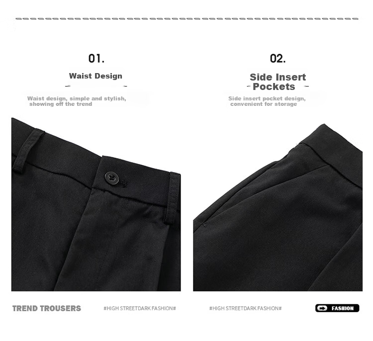 I'M DAVID Men's Suit Shorts, Straight-Leg Loose Thin Summer Pants, Casual Five-Point Shorts for Men, Dark Gray, M 4