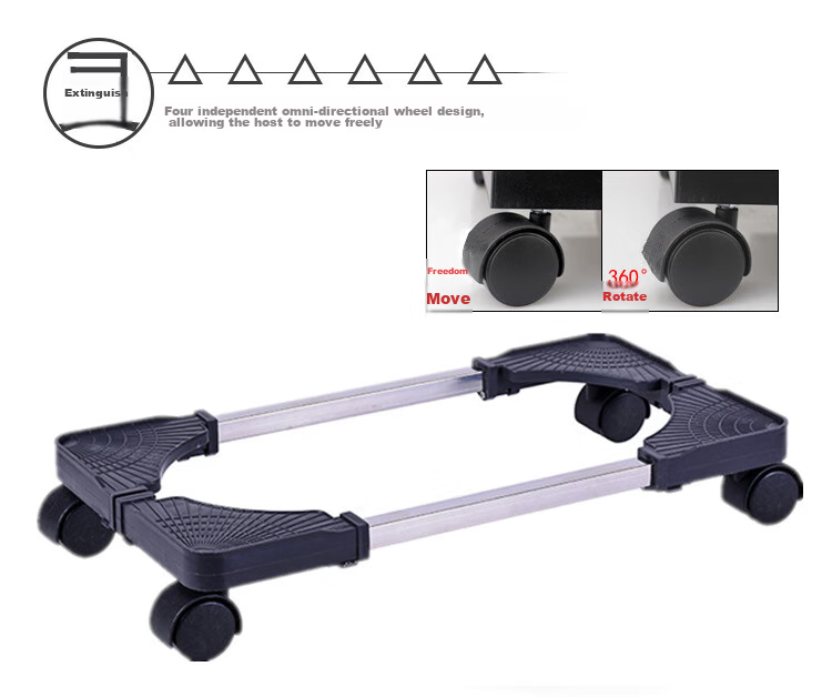 LinkStone Host Stand, Movable Desktop Computer Case Stand Base, Mobile Host Tray, Universal Casters Lock Wheels, Free Movement, Thickened Load-Bearing, Adjustable Length And Width 10