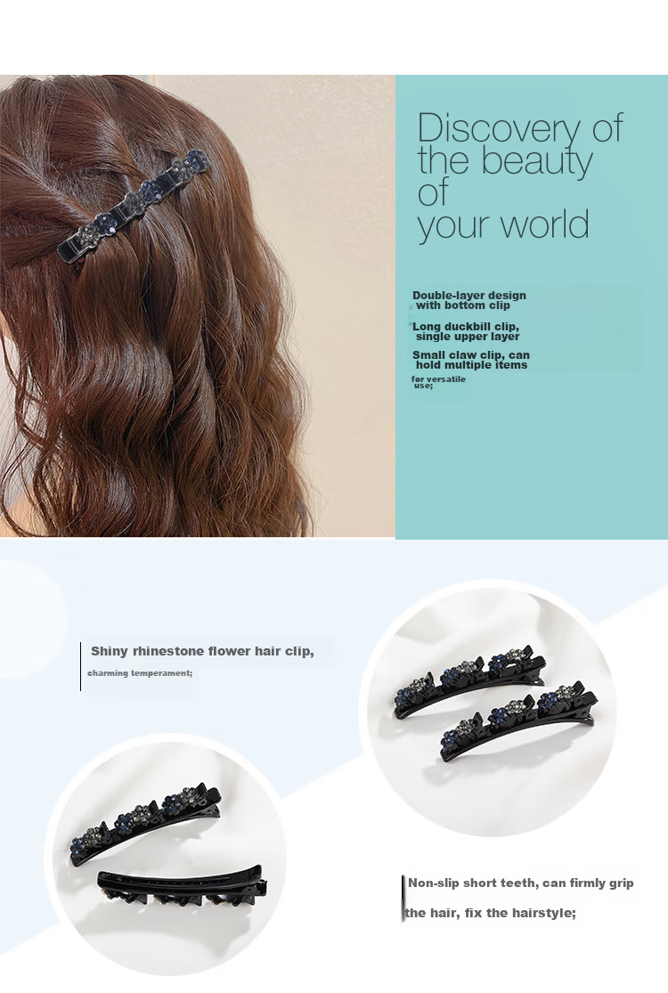 CHIMERA 2 Pieces Bangs Side Clips, Korean Internet Celebrity Barrettes, Duck Bill Clips for Women, Hairpins, Mid-Autumn Festival Gift 10