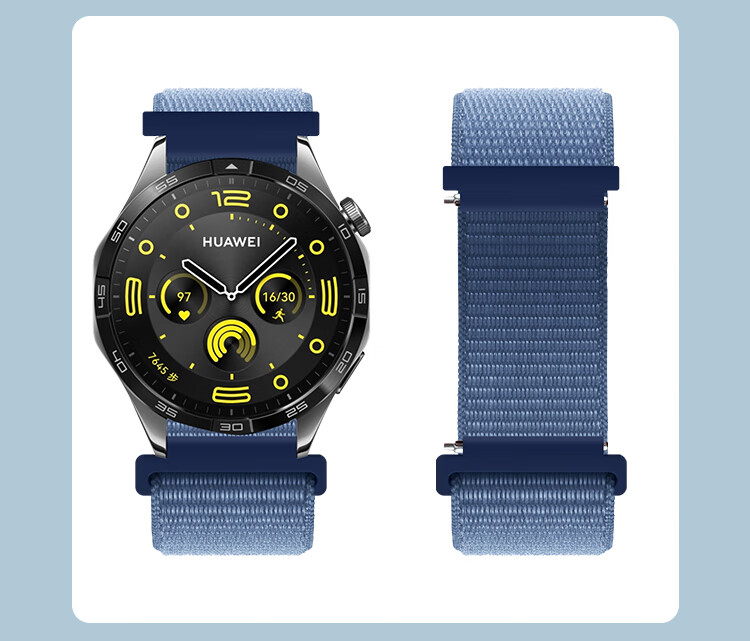 Freeson Compatible with Huawei WATCH4/3/GT4/3/2/Pro/Honor Magic2/GS3 (46mm) Smartwatch, Loop Nylon Strap Breathable Wristband 22mm Black 8