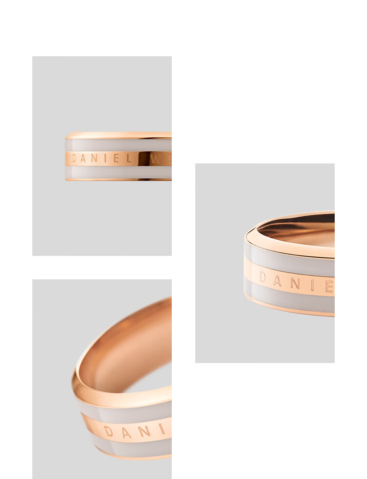 DanielWellington DW Ring for Women, Morning Mist Gray Rose Gold Size 48 Couple Rings DW053 Birthday Gift for Wome 2