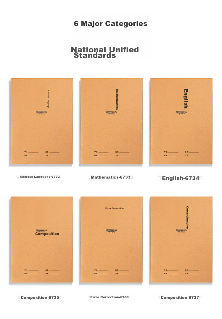 Jinlongxing [5-Pack] Kraft Paper Subject Notebooks B5 for Middle And High School Students, Classroom Error Correction Books, Homework Books, Notebooks, Journals, Comprehensive Notebooks, 5-Pack Set 6737 13