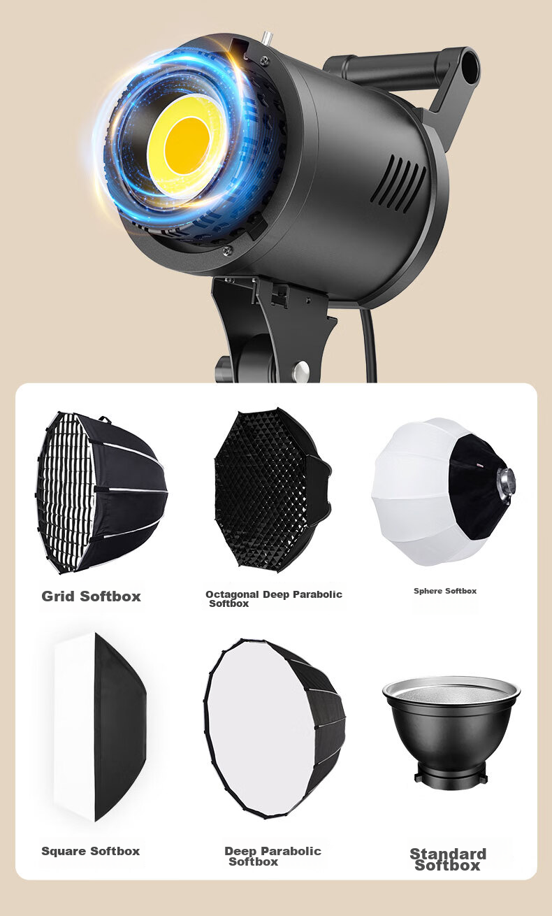 Beiyang 200w Live Streaming Fill Light, Photography Camera Light, Professional Live Streaming Beauty Light, Spherical Lampshade, Deep Throw Light, Portrait Jewelry Food Video Soft Light, Film And Television Shooting Light 39