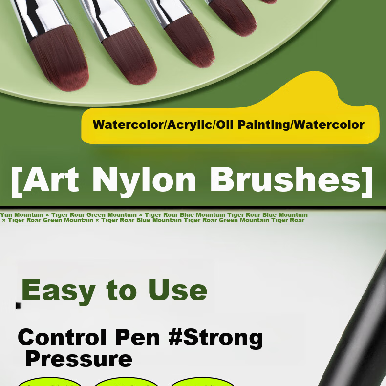 Kongse Watercolor Brush, Nylon Black No.6 Duck-Bill Shape Brush, Oil Painting Brush, Acrylic Paint Brush, Watercolor Brush Set, Art Student Special Long Handle Nylon Flat Brush, Painting Tool Brush 2
