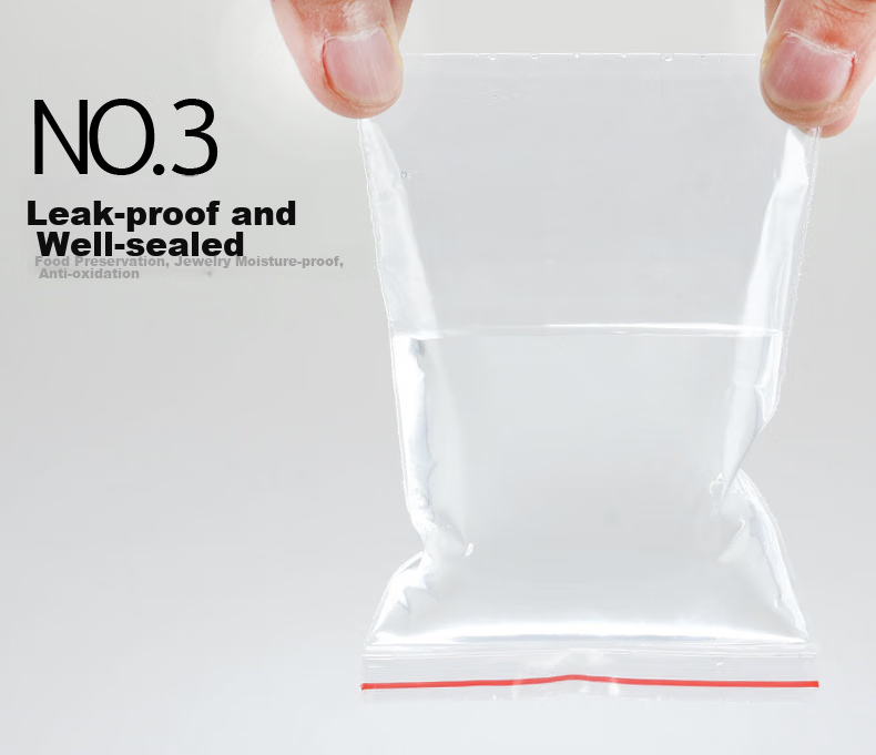 QDZX Self-Sealing Bags No. 4 (8*12cm), 100 Pieces, Food Bags, Fresh-Keeping Bags, PE Bags, Sealed Bags, Waterproof, Moisture-Proof, Dust-Proof Bags 5