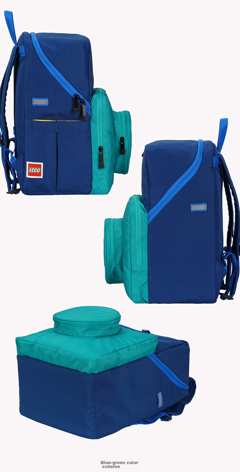 LEGO Elementary School Backpack for Grades 1-6, Large Capacity Backpack with Multiple Pockets, Light Blue-Green Color, 20224 Gift 17