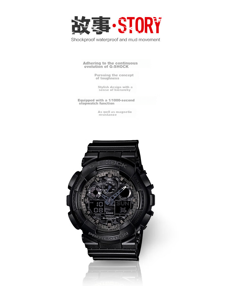 Casio Men's G-SHOCK Watch, Bomb Disposal Expert Sports Student Electronic Watch, Japanese/Korean Style, Gift for Boyfriend, GA-100CF 3