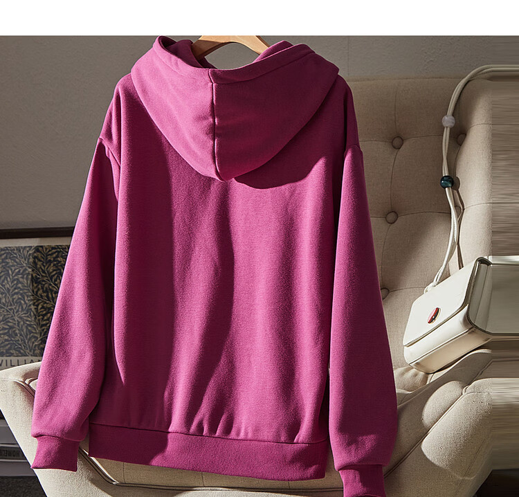 Dme [Hooded Commuter] Winter Fashion Fleece-Lined Drop Shoulder Long Sleeve Pocket Commuter Sweatshirt for Women, Linen Gray, M 45