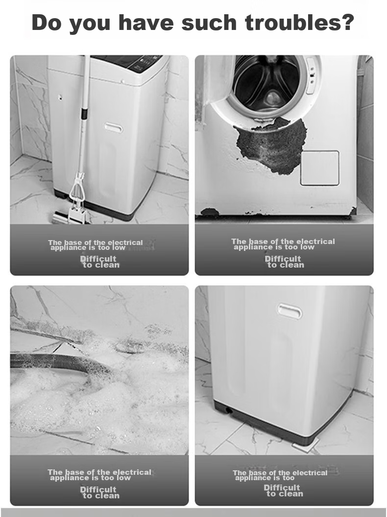 ProPre Washing Machine Base Foot Pads Compatible with Haier, Little Swan, Siemens Drum And Impeller Washing Machines Universal Height-Increasing Waterproof Non-Slip Anti-Vibration Pads Thickened Fixed Bases 4-Pack 3