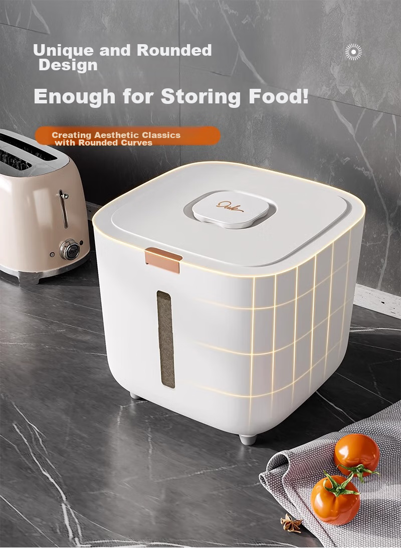 Jiadu Rice Container, Insect-Proof And Moisture-Proof Sealed Household Rice Storage Bin, Food-Grade Rice Storage Box, Flour Storage Jar 10