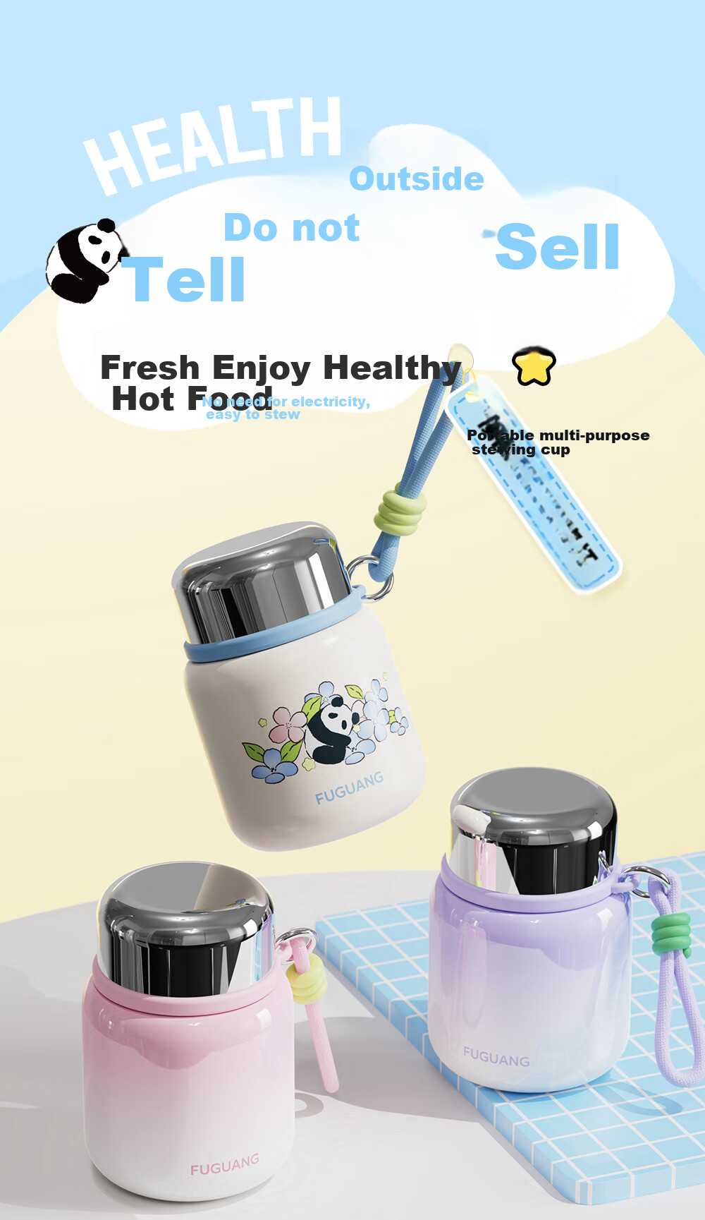 FGA Fuguang Insulated Food Jar, 316L Stainless Steel, Large Capacity, Thermal Soup Pot, Lunch Box for Office Workers And Students 1