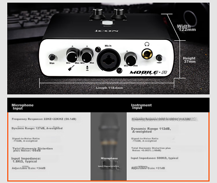 Aiken Mobile R Sound Card Live Streaming Kit, Computer And Phone OTG Direct Connection, 48V Phantom Power Supply, ASIO Driver, One-Key Voice Changer, Real-Time Monitoring, Voice Changer, Live Streaming Device 18