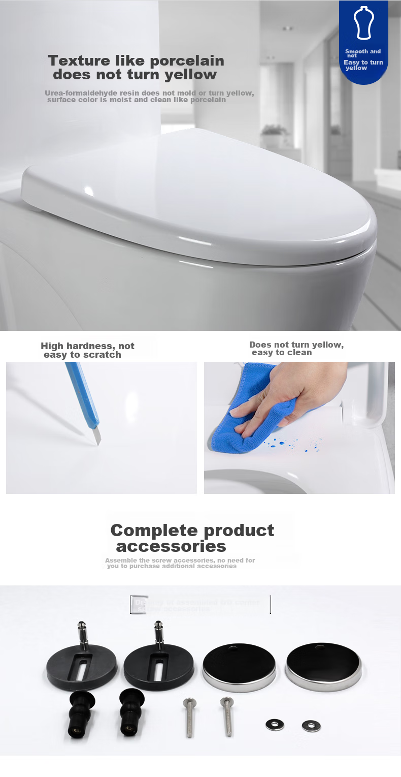 Haili Toilet Seat Cover Universal V-Shaped U-Shaped Melamine Thickened Old-Style Toilet Seat Ring Household Toilet Seat Accessory Replacement 804 7