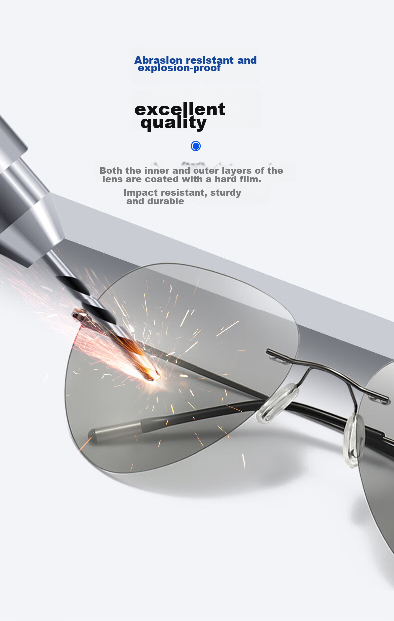 CAPONI Frameless Photochromic Polarized Sunglasses for Men And Women, Night Vision Glasses, Day And Night Use Sunglasses for Driving, Fishing And Driving 11