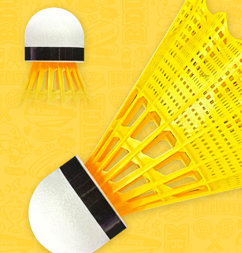 KUMPOO [Xiaohuangya Collaboration] Nylon Shuttlecock Training Windproof Durable Nylon Badminton Shuttlecock, B.DUCK, 6-Pack, 1 Tube 5