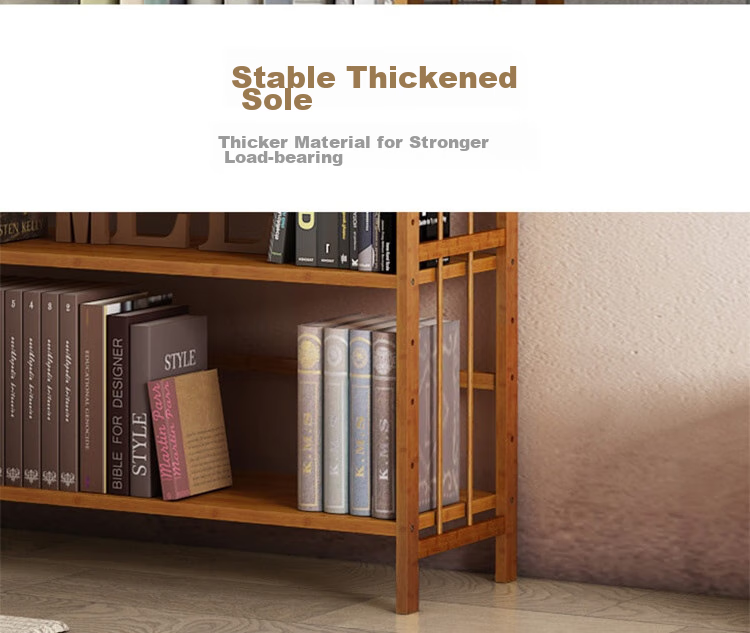 Anerya Bamboo Simple Bookshelf, Floor-Standing Storage Rack, Living Room And Office Bookcase, Cabinet Shelf, Storage Rack 7
