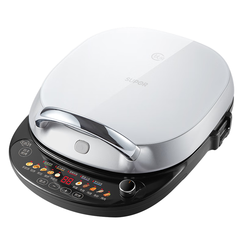 SUPOR Electric Griddle for Home Use, Detachable Upper And Lower Plates, Sandwich Maker, Glass Panel Electric Griddle with Double-Sided Heating, Breakfast Machine Grill with Deep Pan, Touch Control JD30RQ808