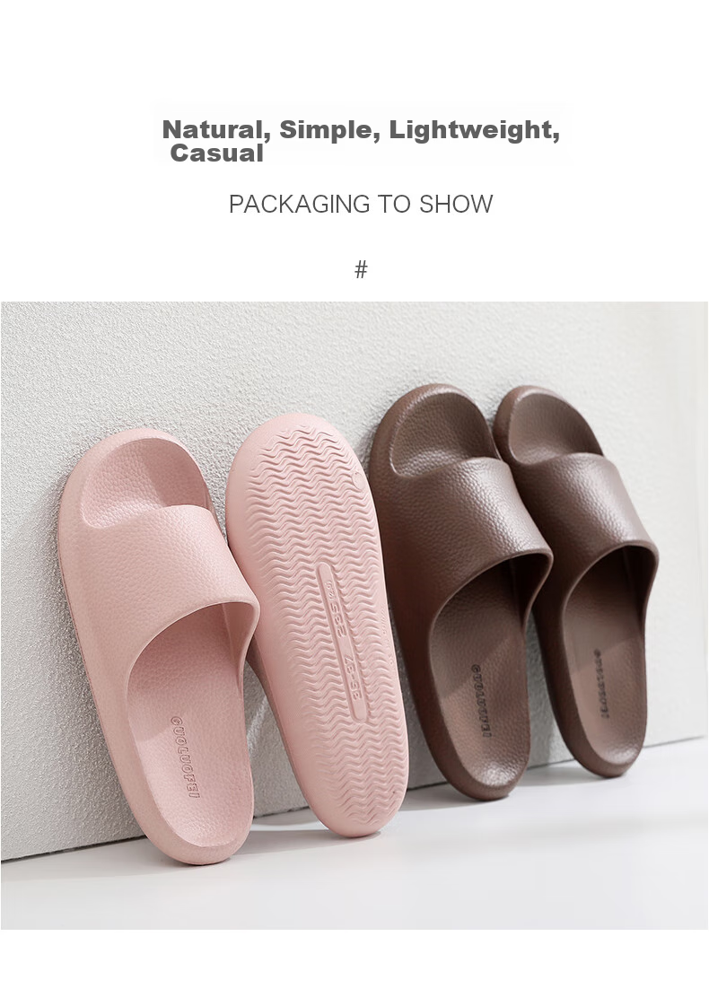 GUOLUOFEI Thick-Soled Slip-On Sandals for Men And Women, Summer Bathroom Shower Non-Slip Indoor Slippers, Black, Size 36-37 10