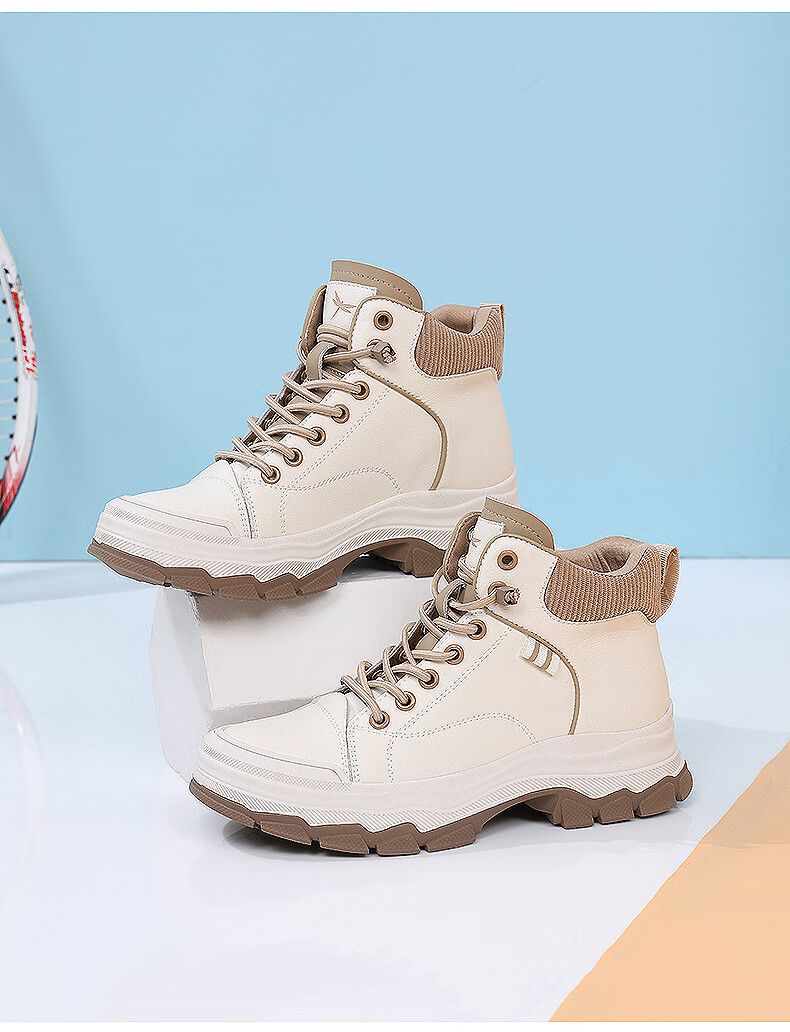 Red Dragonfly Women's Martin Boots Autumn Winter Fleece Lined Warm Slim High Top Casual Trendy Shoes WXC430022R Beige Gray Size 40 1