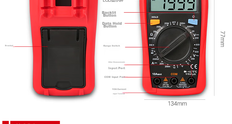UNI-T UT33D+ Pocket Digital Multimeter, Multi-Function Meter for Home And Electrical Use, NCV Non-Contact Voltage Tester 26