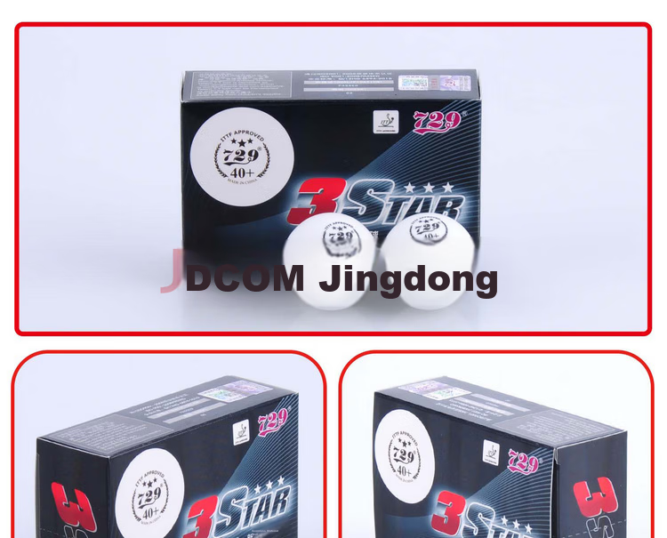 729 Table Tennis Three Stars New Material 40+ All-China Games Edition Seamless Ball White Set 3 Boxes 4