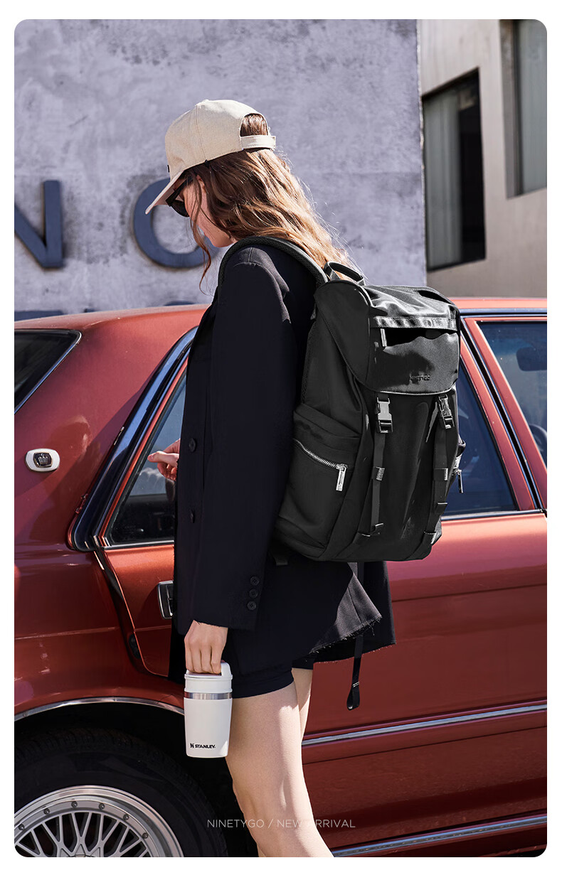 90Fen Casual Sports Backpack, Retro Large Capacity Travel Fitness Lightweight Backpack for Men And Women, Black 3