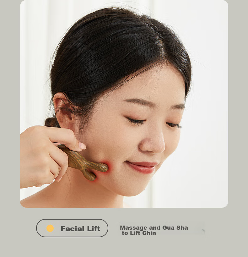 Chuxin Natural Ebony Wood Eye Massager, Creative Deer Antler Nose Beauty Device, Facial Meridian Acupoint Massage Tool 14