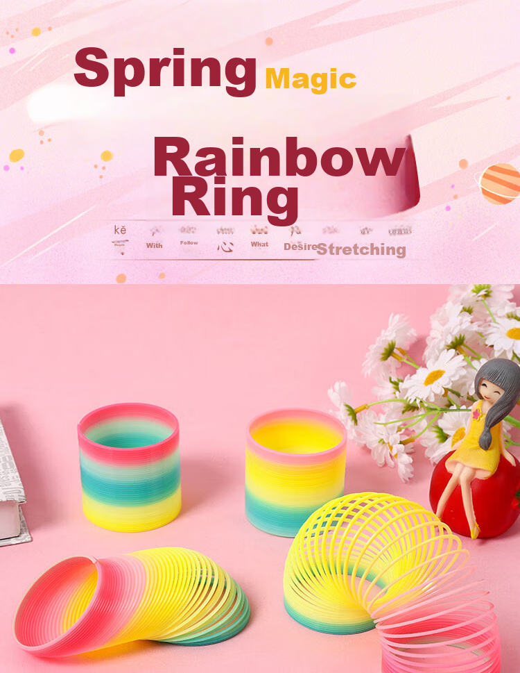 COODORA Rainbow Ring Spring Toy, Magic Pull Ring, Children's Hoop Toy, Nostalgic Toy, Birthday Gift, 1 Piece 1