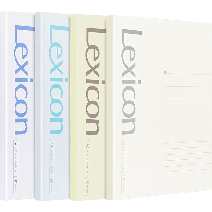 Deli 4 A5/96-Sheet Wirebound Soft Cover Notebooks, Work Journals, Stationery Office Supplies, 7986