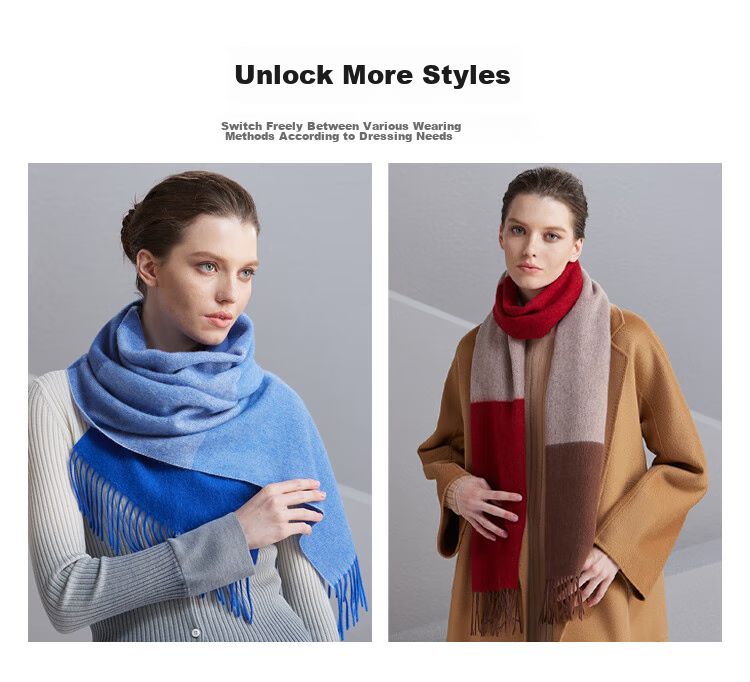 Hengyuanxiang 100% Cashmere Scarf, Women's Shawl, Warm Neck Warmer, Birthday Gift for Mom, Present for Elders 7