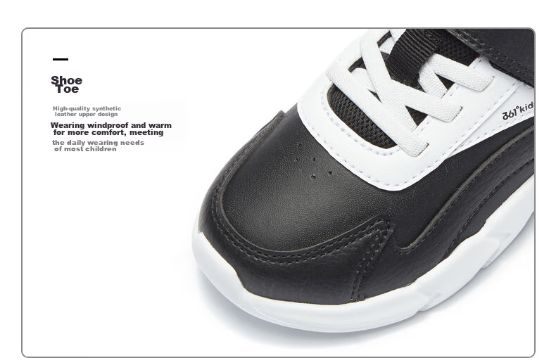 361° Running Shoes Sports Shoes Autumn And Winter Boys And Girls (3-12 Years Old) Leather Upper Windproof Running Shoes Rose Pink Color Size 35 34