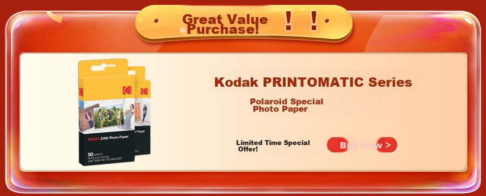KODAK PRINTOMATIC Camera, Black And White, Instant Printing (Print As You Take, No Ink Printing, Simple Contrasting Colors), Gift Box Set 2