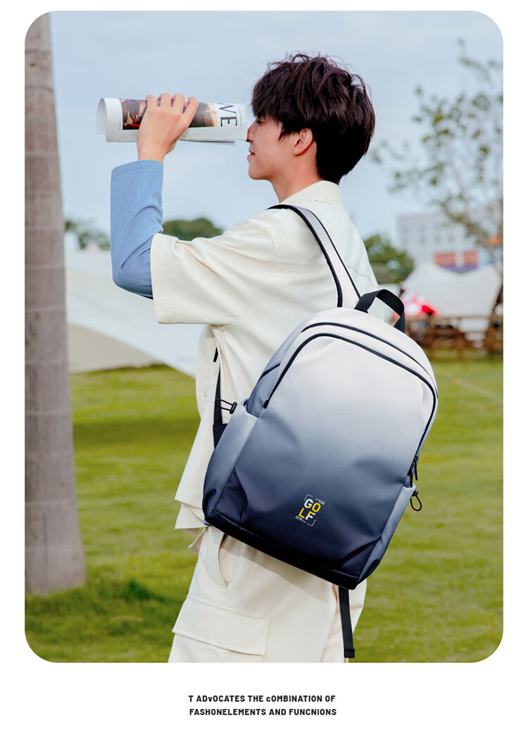 GOLF Backpack for Men And Women, Travel Laptop Bag, 15.6-Inch Computer Backpack for Students, Gradient Cycling Sports Backpack 13