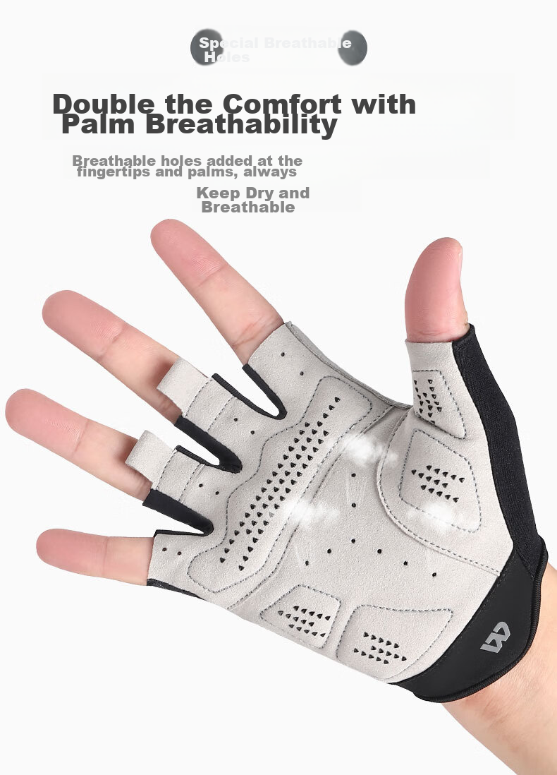 WestBiking WestBiking Bicycle Riding Gloves Half-Finger Breathable Shock-Absorbing Gloves Unisex 8
