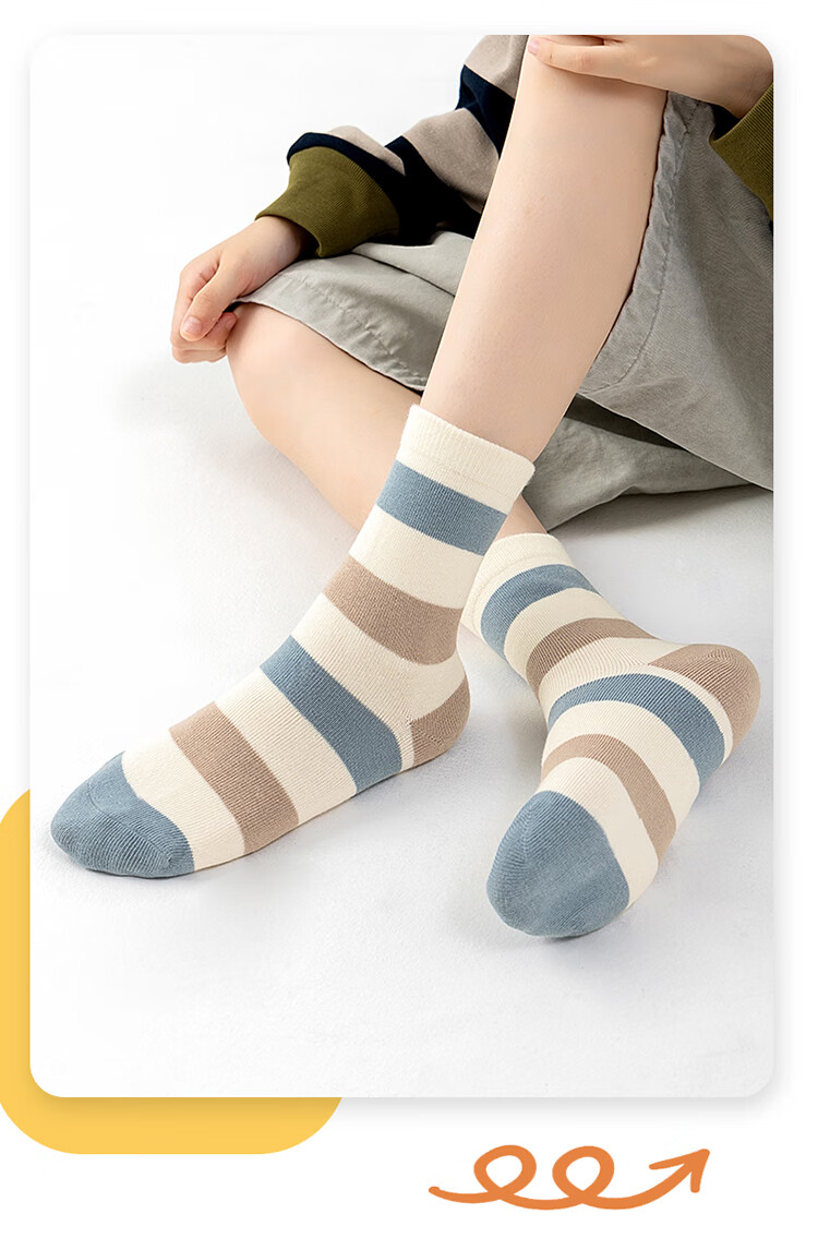 MiiOW Boys' Socks, Spring And Autumn Cotton Mid-Calf Socks, Children's Cartoon Versatile Cotton Socks for Students, Mixed Colors, Size M 22