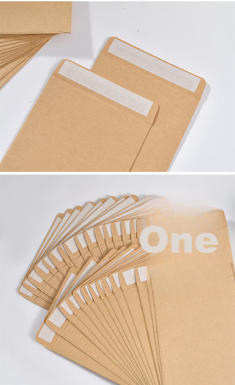 Kingdee , 20 Pieces/pack, Blank Kraft Paper Self-Adhesive Envelopes No. 2, Thickened with Double-Sided Tape, Vintage Chinese-Style Paper Bags, Self-Sealing Sample Packaging Bags 5