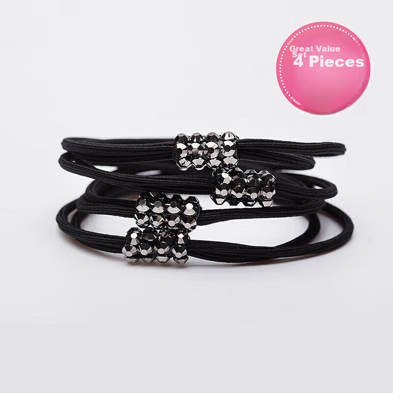 CHIMERA 4 Double-Layer Hair Ties, Simple Bun Hair Bands for Women, High Ponytail Durable Hair Elastics, Hair Accessories, Mid-Autumn Festival Gift for Wome