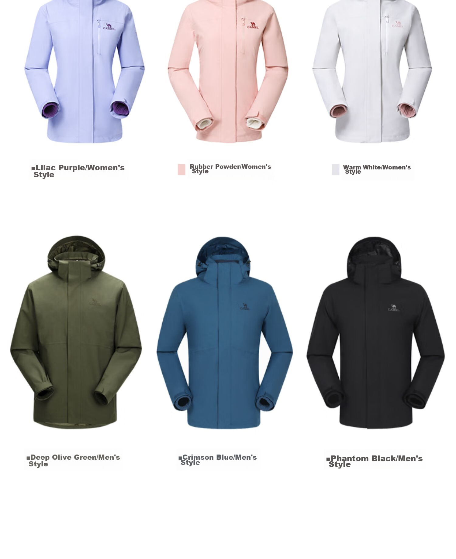 CAMEL Three-In Jacket with Detachable Fleece Inner Layer, Waterproof Mountaineering Coat for Autumn And Winter 9