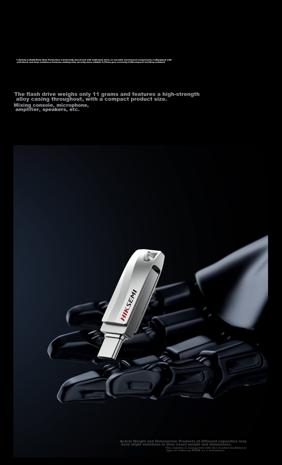 HIKVISION 128GB Dual-Interface Type-C Smartphone USB Flash Drive S400, USB3.2 High-Capacity Fast Flash Drive, Read Speed 450MB/s, Compatible with Huawei And Apple Phones, Computers, Universal Thumb Drive 9