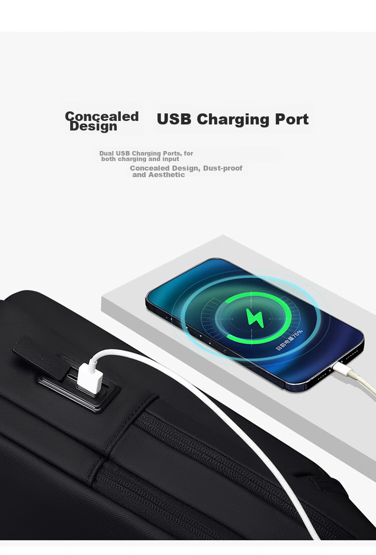GOLF Chest Bag, Men's Shoulder Crossbody Bag, Phone And IPad Bag, Business Casual USB Interface Travel Sports Mini Backpack 7
