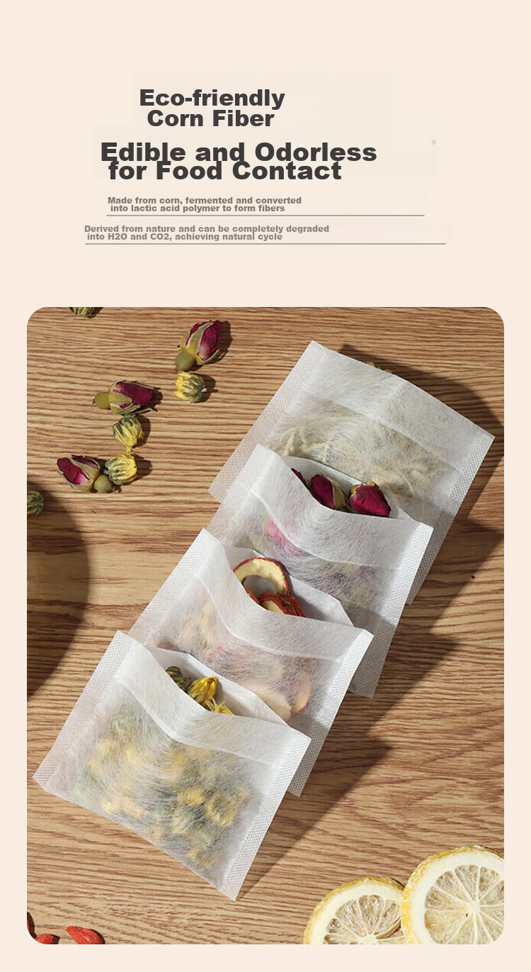 MAXCOOK Tea Bag, Disposable Corn Fiber Tea Infuser Bags, Soup And Marinade Strainer Bags 8*10, 150 Pieces MCPJ0085 1