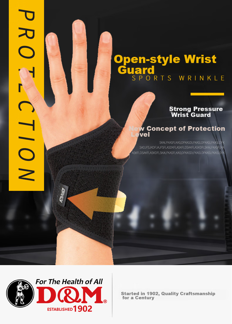 D&M Fitness Gloves, Sports Palm Protection for Men, Wrist Guard for Pull-Ups, Durable for Weightlifting, Non-Slip, Imported, One Pair 2