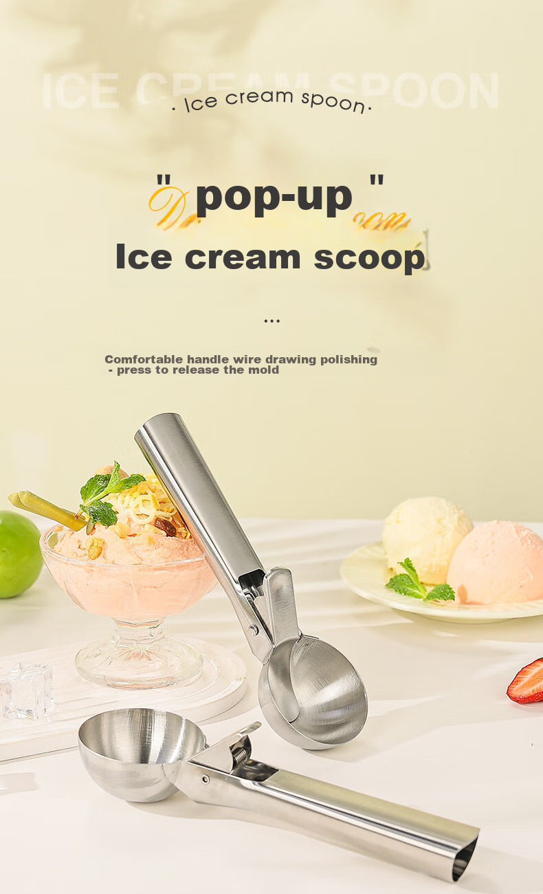 Guangyi Ice Cream Spoon, Popsicle Scoop, Ice Cream Scoop, Watermelon Scoop, Stainless Steel Fruit Baller, GY7914 1