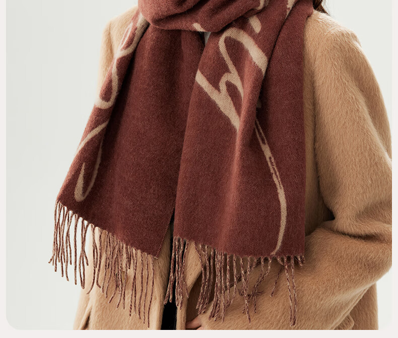 Siggi Wool Scarf for Women, Autumn And Winter Letter Shawl, Thickened Warm Simple Neck Wrap, Birthday Christmas Gift Box Set for Wome 15