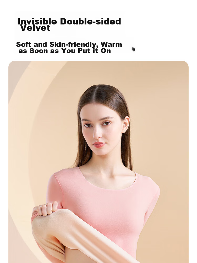 YUZHAOLIN Women's Thermal Underwear, Seamless Thin Style, Autumn And Winter Set, Autumn Top And Pants, Brushed Fleece, Slim Fit Base Layer Thermal Wear, German Velvet 7