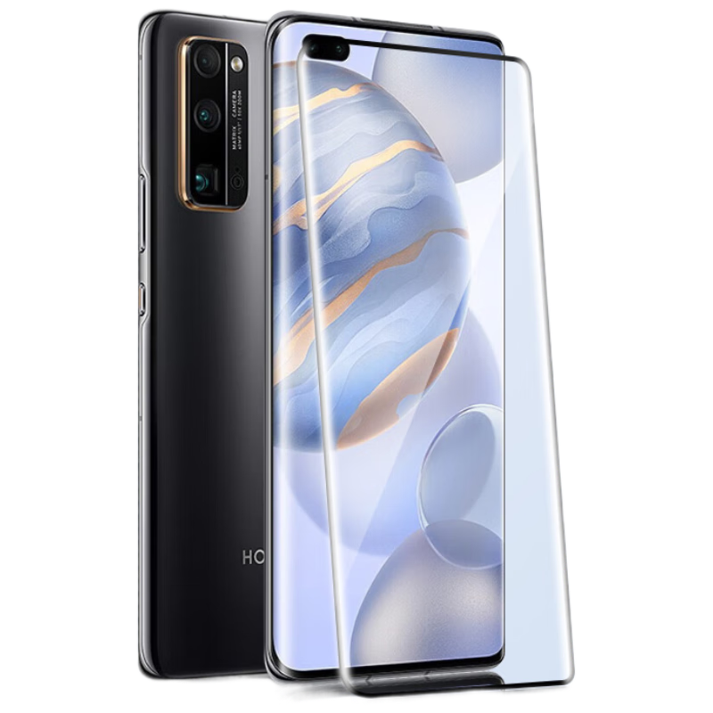Baosou [Damage Compensation] Tempered Glass Screen Protector for Honor 30 Pro / Pro+ Curved Full Coverage HD Anti-Scratch Anti-Fingerprint Film