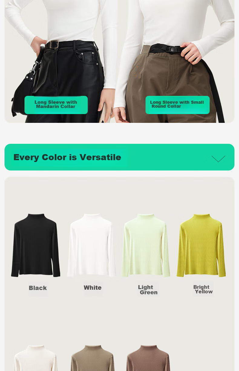 Jianyun Modal Cotton Turtleneck Base Layer, Women's Slim-Fit Long-Sleeve Undershirt, Stylish Spring And Autumn Top, Suitable for Outer Wear 21