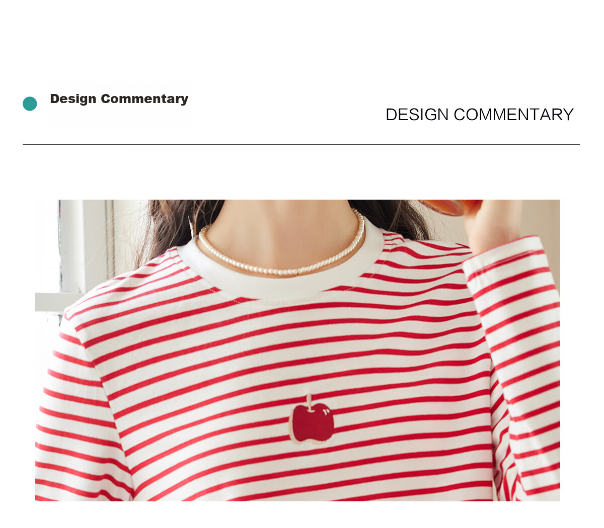 Halo Queen Long-Sleeve T-Shirt for Women, Spring And Autumn Round Neck, Heart Embroidery Striped Base Shirt, Casual Fashion Top, New Product H143T2005 16